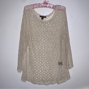 Fever Women's Cream Lace Top X-Large